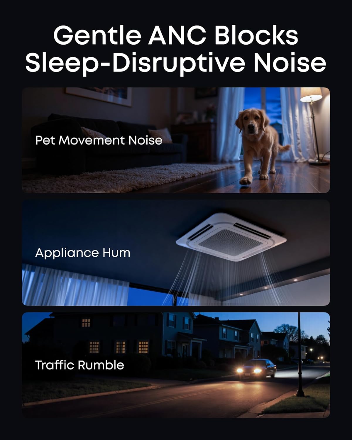 Soundcore Auriculares Sleep A30 de Anker: con Cancelación Activa de Ruido, Sistema Adaptativo para Bloquear los Ronquidos, Máxima Comodidad para Quienes Duermen de Lado y 45h de Reproducción