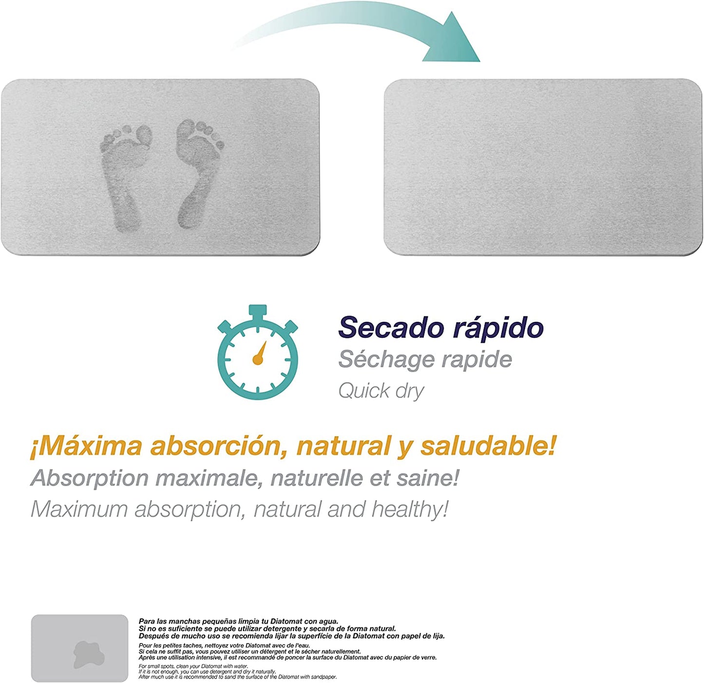 Alfombra de Máxima Absorción, Natural y Saludable. Secado Ultrarapido