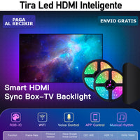 Tira Led HDMI Inteligente 5M - Ilumina Segun El Contenido .