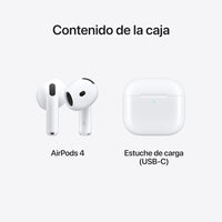 Airpods 4 Generacion (Version Con Cancelacion Ruido y hasta 30hrs de autonomia) Chip H2 - 1.1 Diseño Original