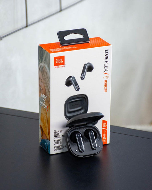 Audifonos JBL LIVE FLEX Premium con sonido envolvente (Dolby Atmos) y Cancelacion ruido
